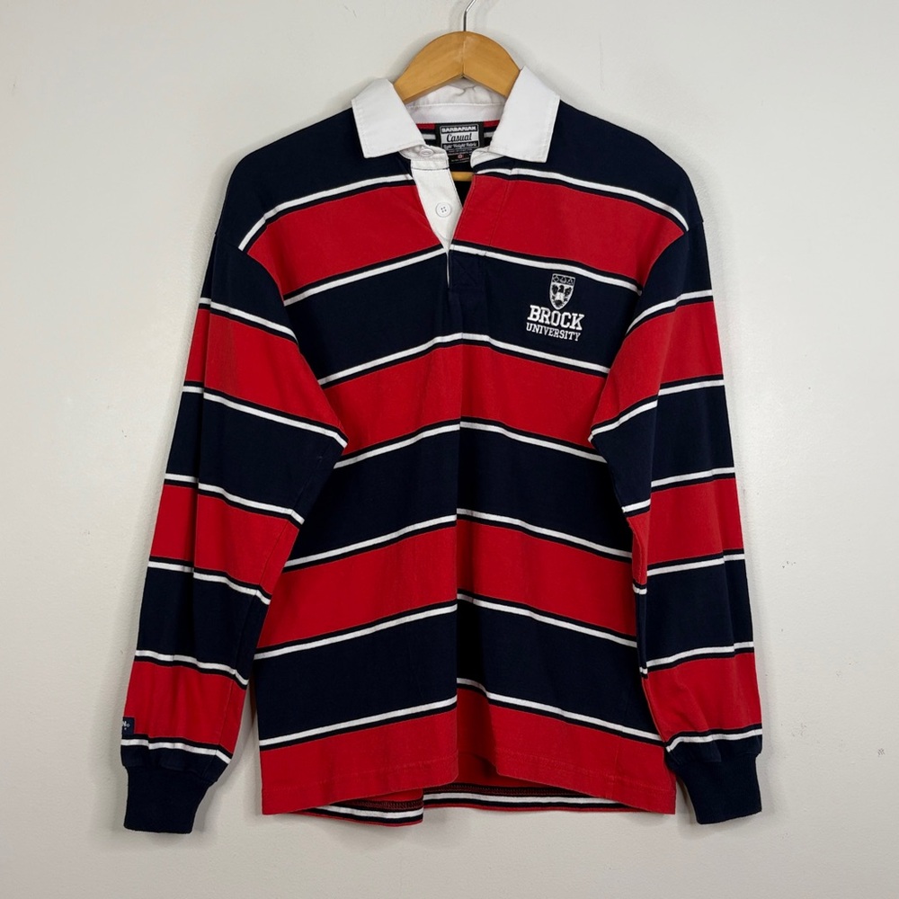 Brock University Men's Red & Navy Rugby Polo